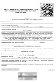 Лицензия Федеральной службы по надзору в сфере связи, информационных технологий и массовых коммуникаций